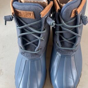 Sperry Kids Navy and Tan Boots